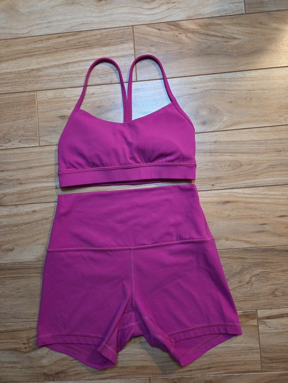Lululemon Sports Bra and Shorts Set Hot Pink - Picture 2 of 7